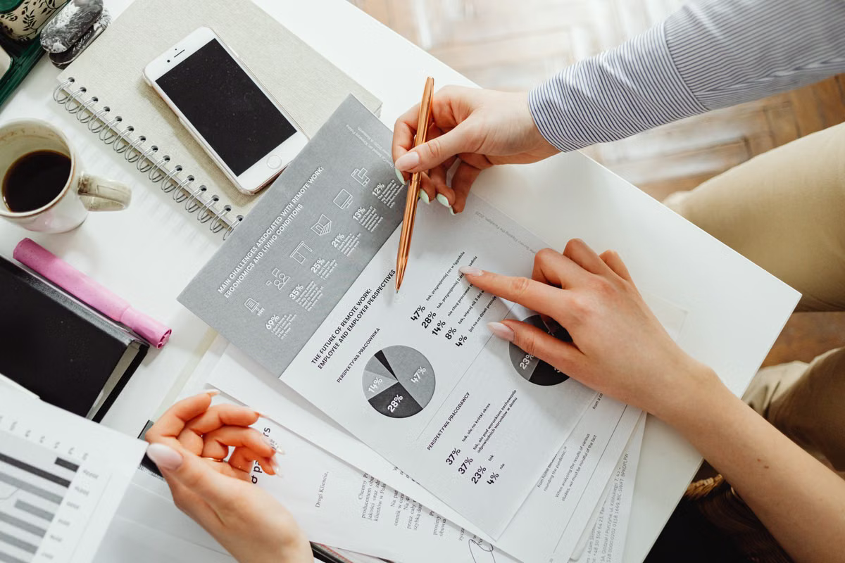 Financial advisor reviewing investment portfolio